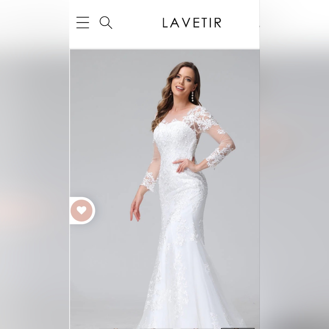 Bridal Gown Lavetir Elegant White Lace Dress Size 6